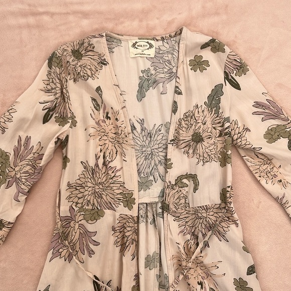 Mia Joy Girls Floral Wrap Dress Robe Size 10 - Picture 4 of 8